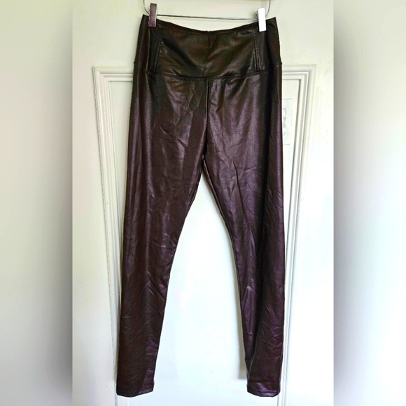 7 For All Mankind Pants - 7FAM Oxblood Faux Leather Leggings